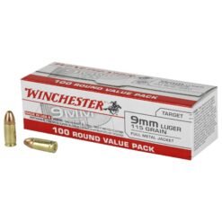 100 Rounds of Winchester USA 9mm Luger Ammunition For Sale